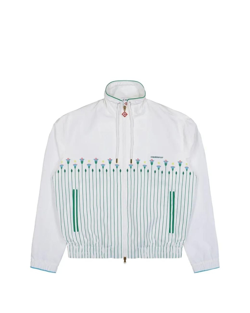 Casablanca Blue Floral-Print Pinstriped Jacket for men
