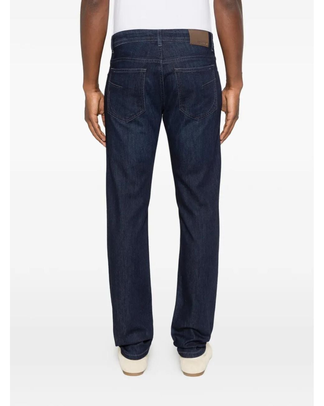 Corneliani Blue Logo-Embroidered Jeans for men
