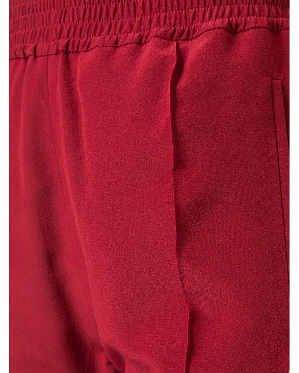 Haider Ackermann Red Elastic Waist Cropped Pants