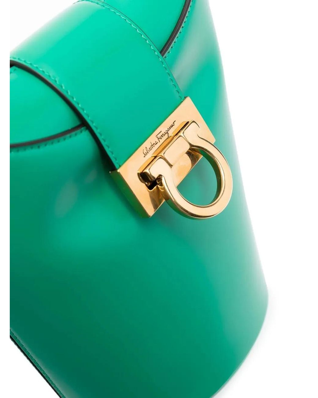 Borsa A Secchiello Trifolio di Ferragamo in Green
