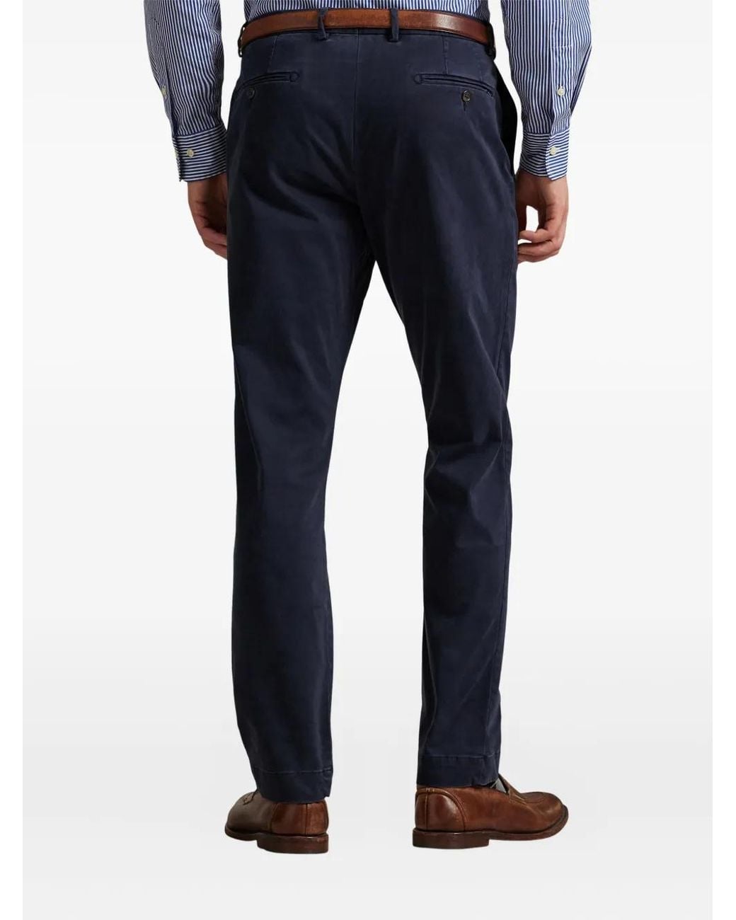 Polo Ralph Lauren Blue Side-Pocket Flat-Front Trousers for men