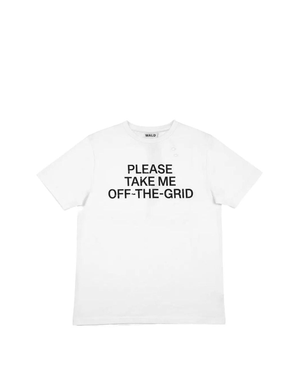 Waldi White Distressed Slogan-Print T-Shirt for men