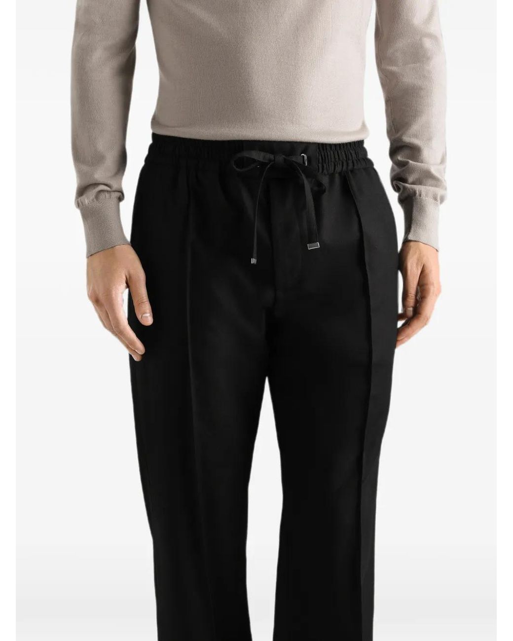 Dolce & Gabbana Black Flannel Jogging Trousers for men