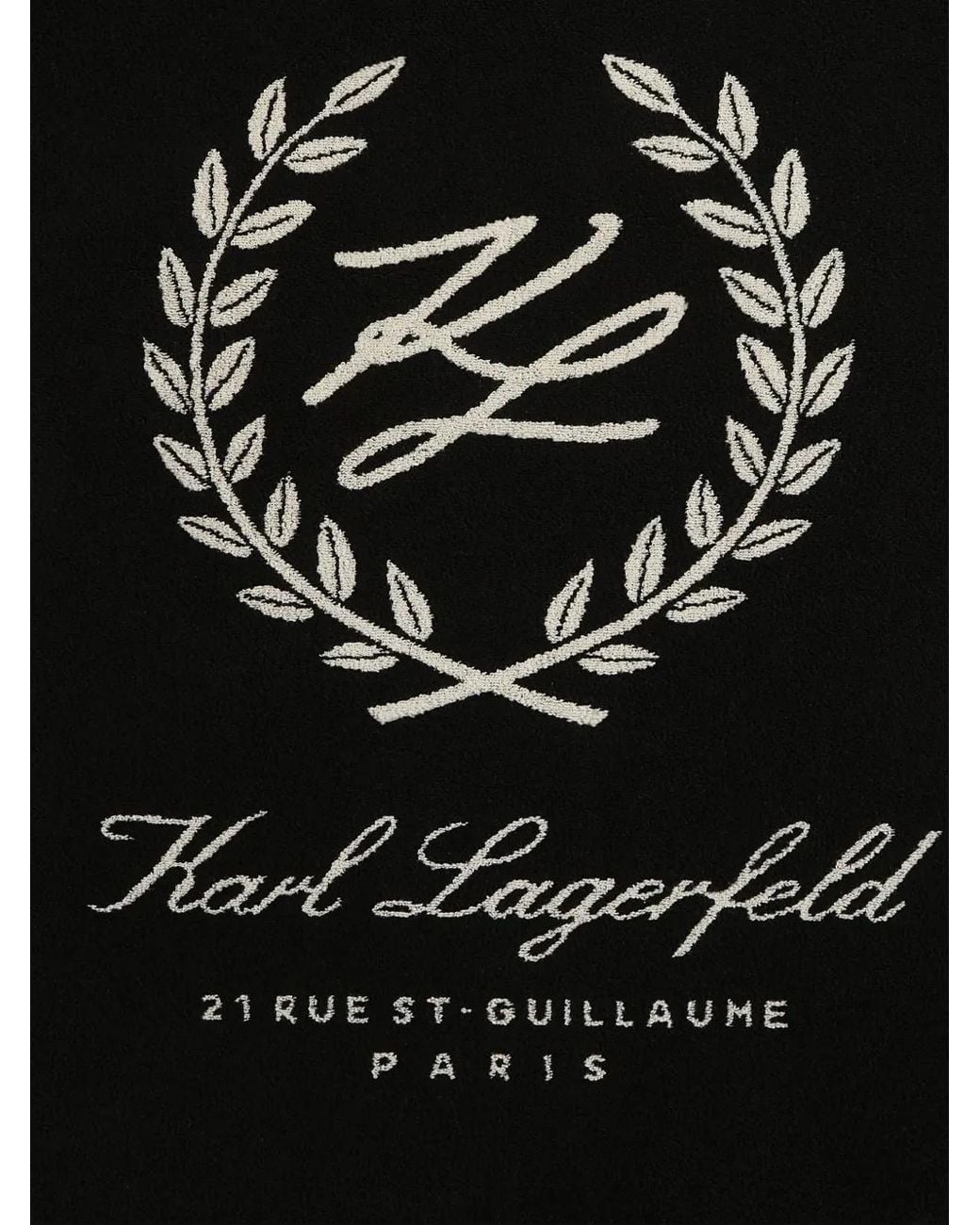 Karl Lagerfeld Black Crest Beach Towel