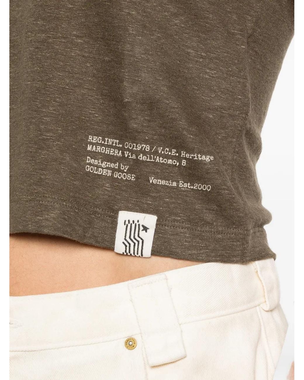 Golden Goose Deluxe Brand Brown Linen Print Tank Top With Belt