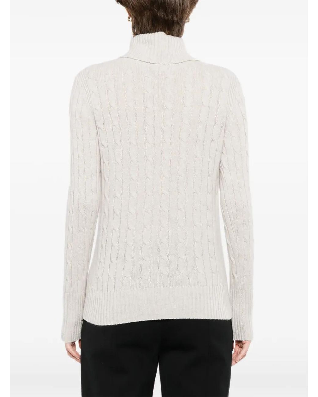 N.Peal Cashmere White Adelyn Cable-Knit Top