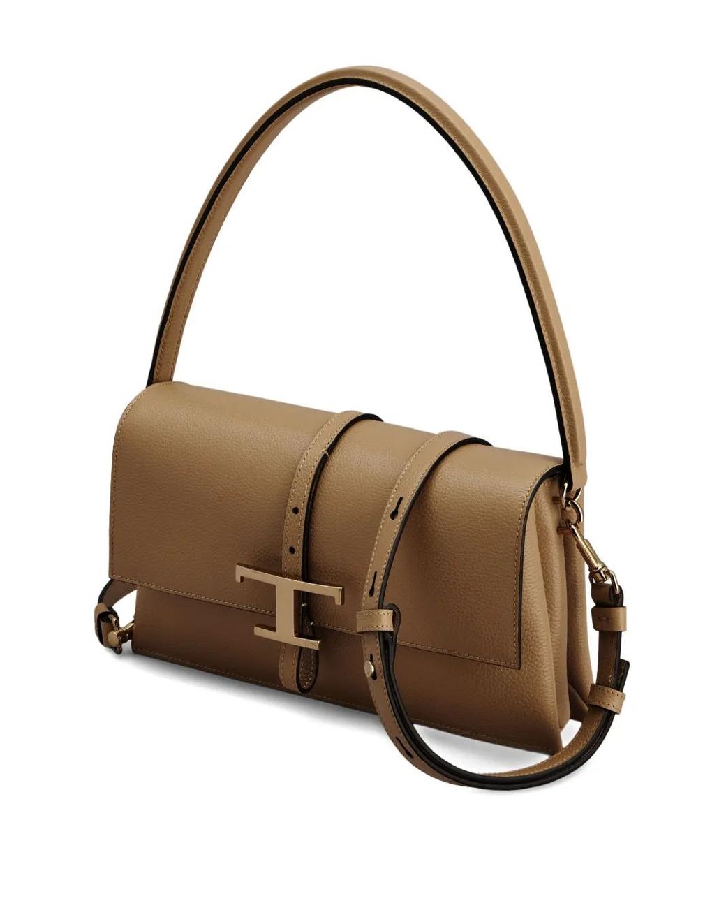Tod's Brown Mini T-Buckle Flap Bag