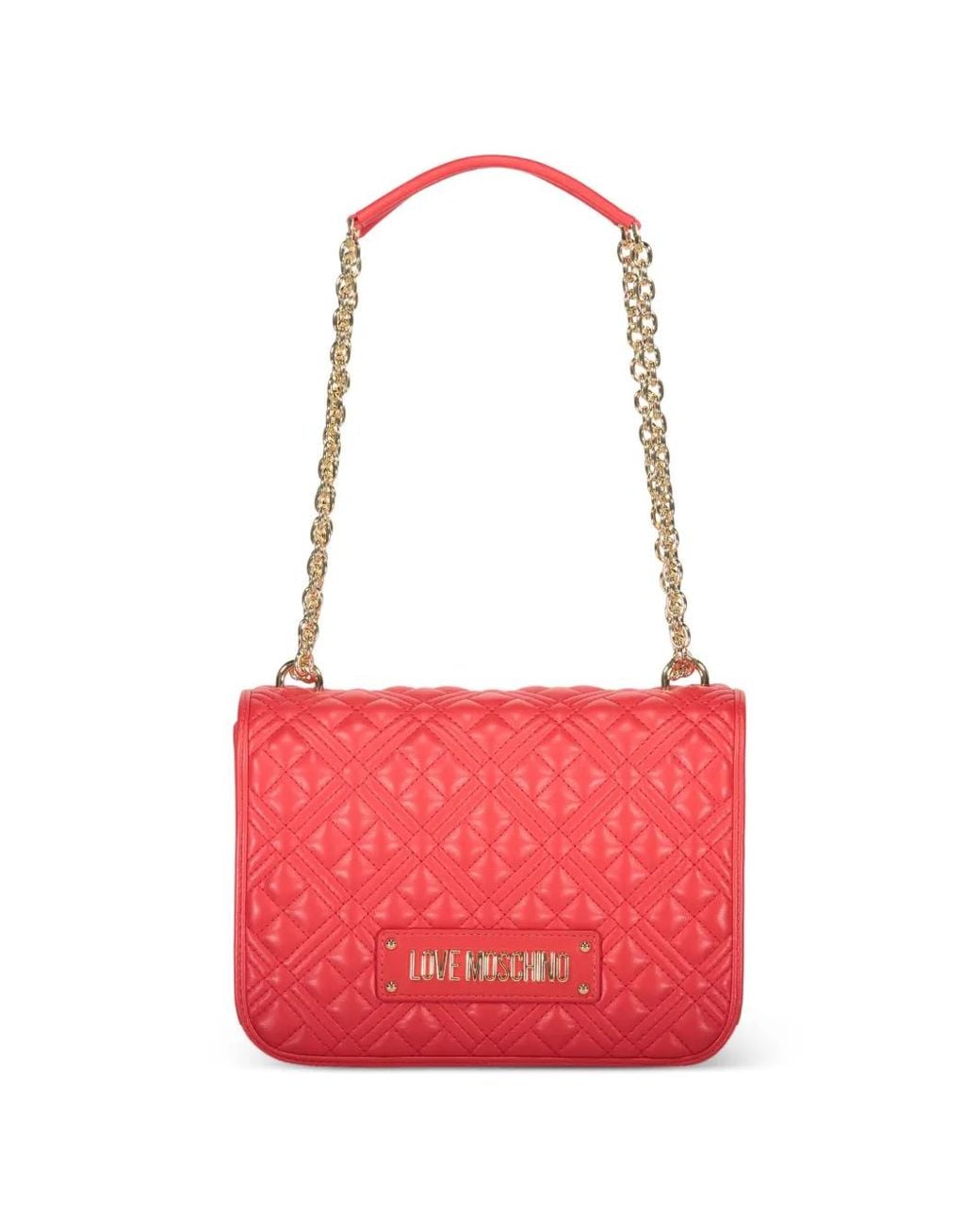 Love Moschino Red Quilted Chain Shoulder Bag