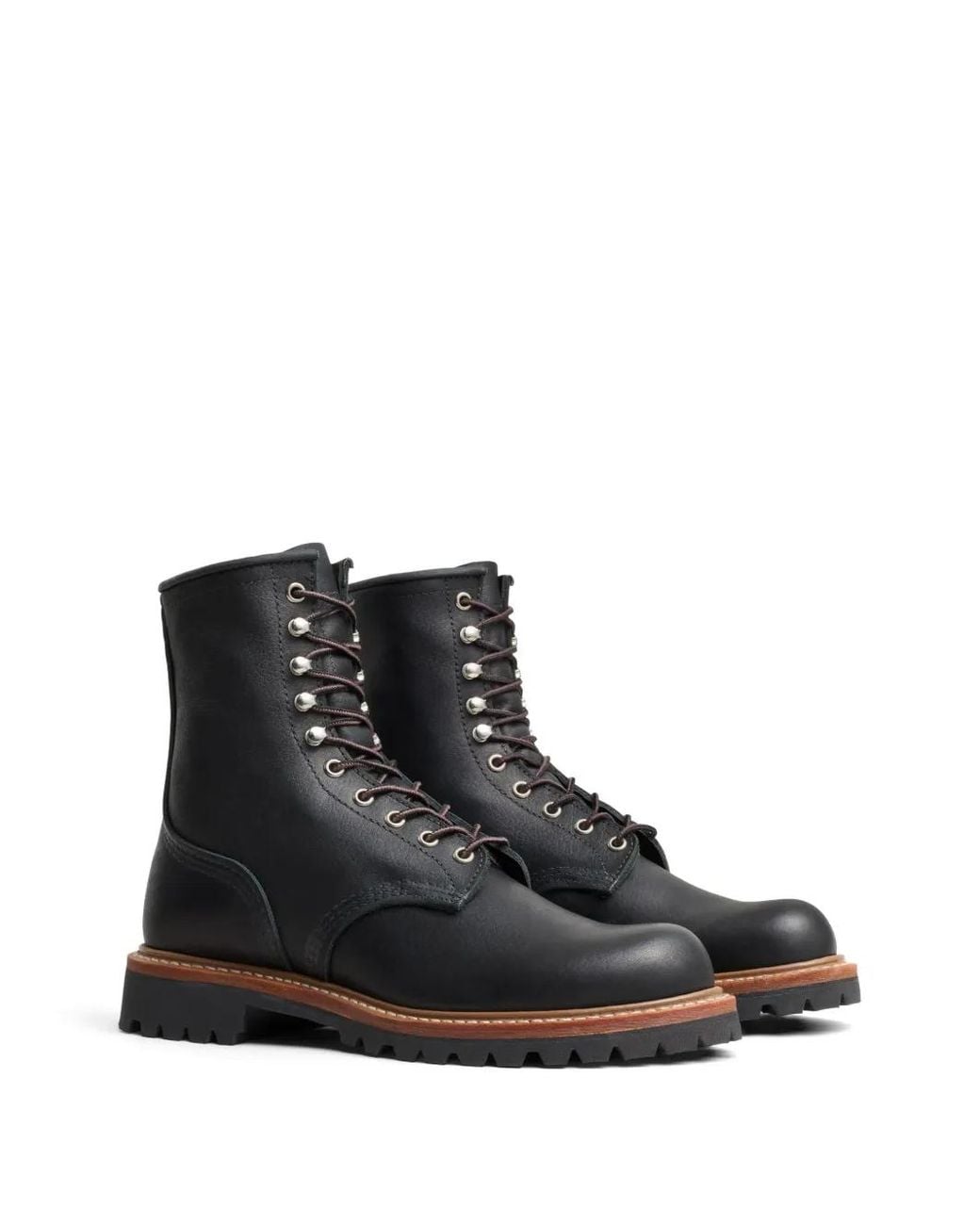 Red Wing Black Logger Leather Boots for men