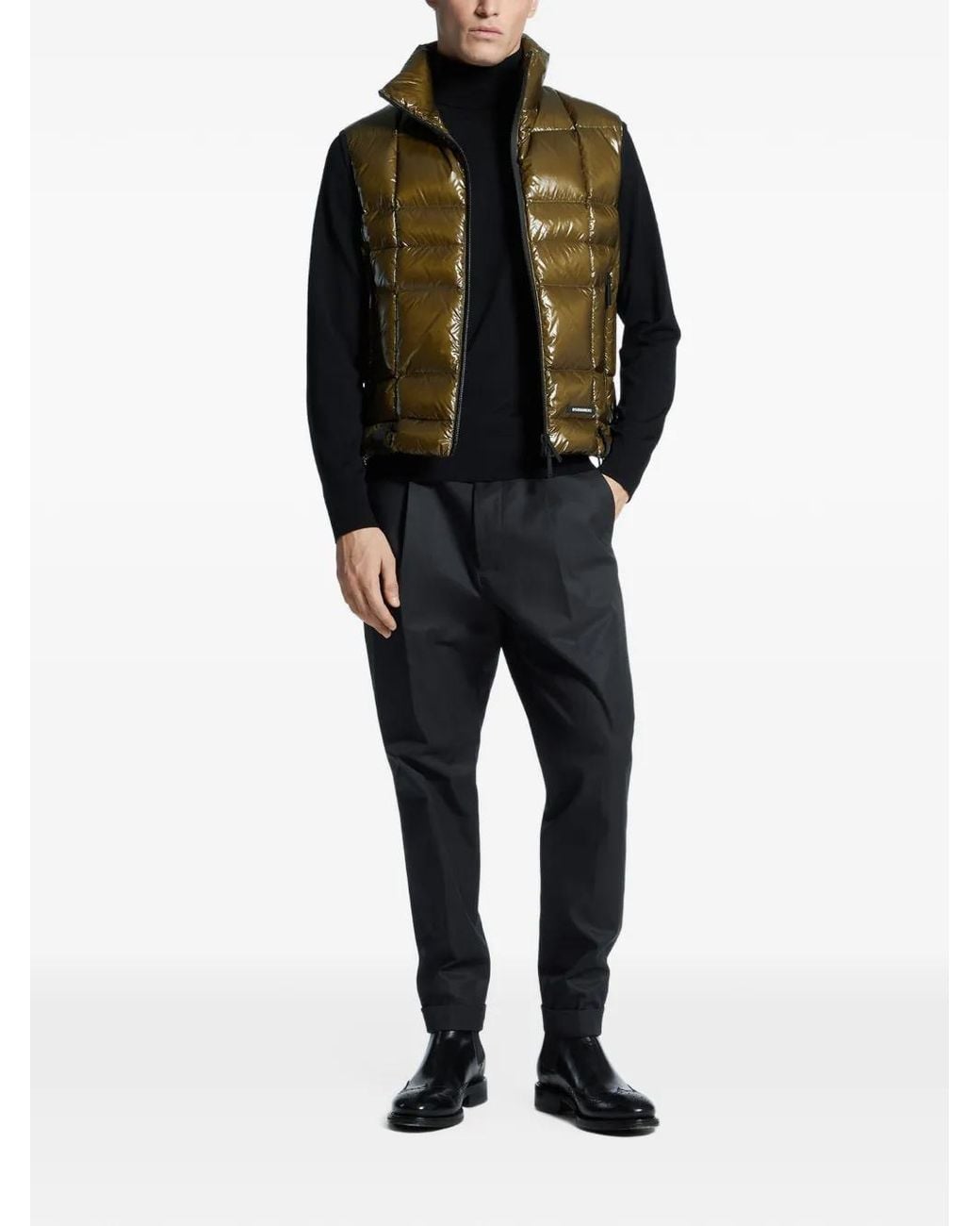 DSquared² Black One Pleat Cotton Trousers for men
