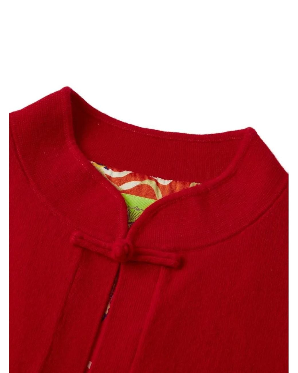 Shanghai Tang Red Tang Frog-Fastening Cardigan
