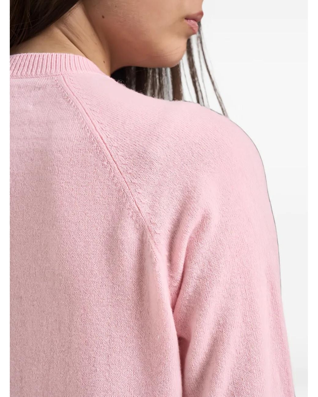 Mc2 Saint Barth Pink Delphine Wool Crewneck Knit Sweater