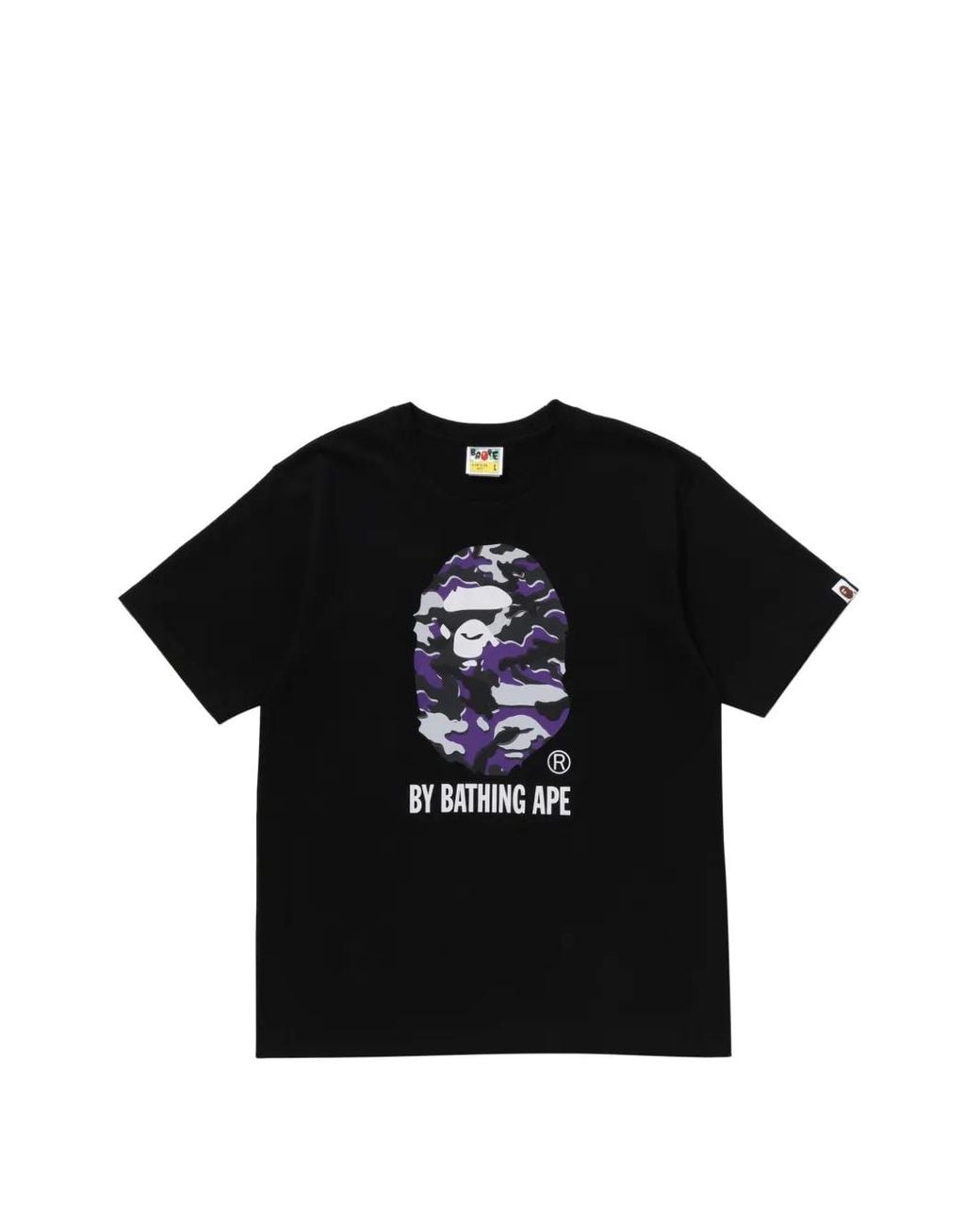 A Bathing Ape Black Glitch Woodlandg Camo-Print Logo-Print T-Shirt for men
