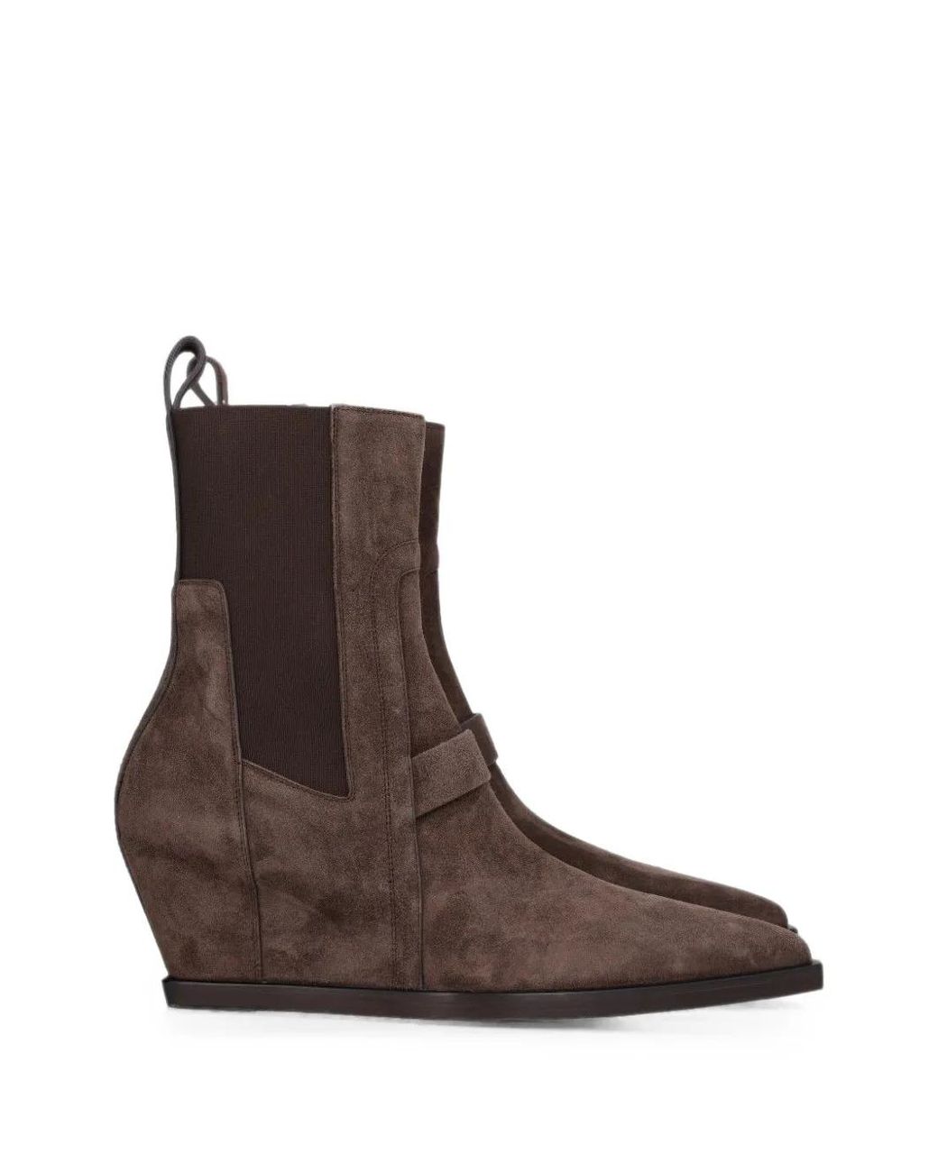 Rick Owens Brown Sharp Wedge Ankle Boots for men