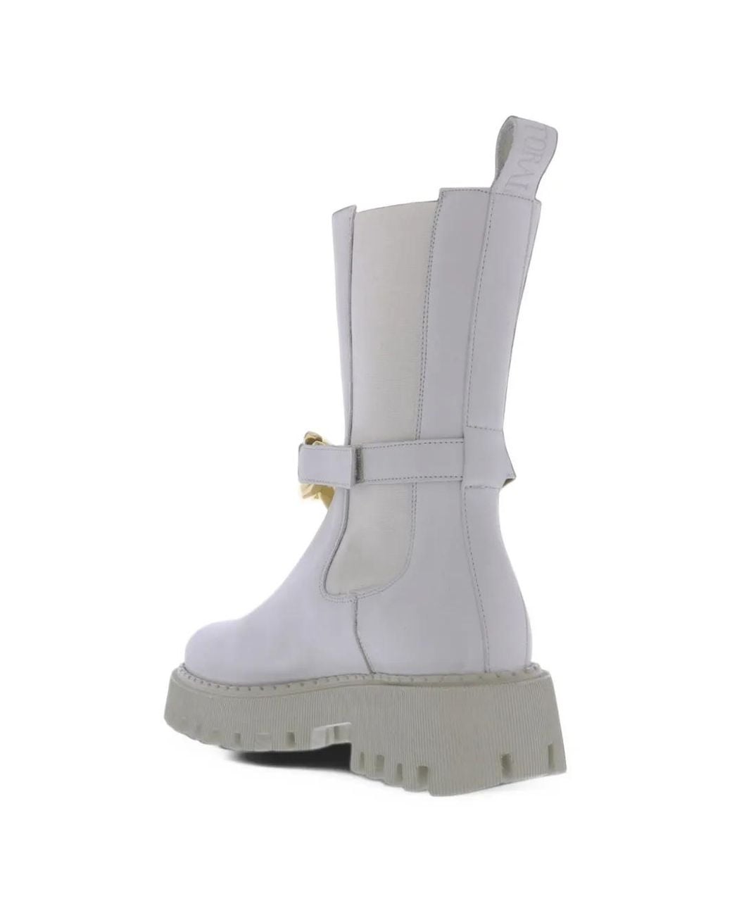 Toral Shoes Gray Long Beach Chain-Link Chelsea Boots