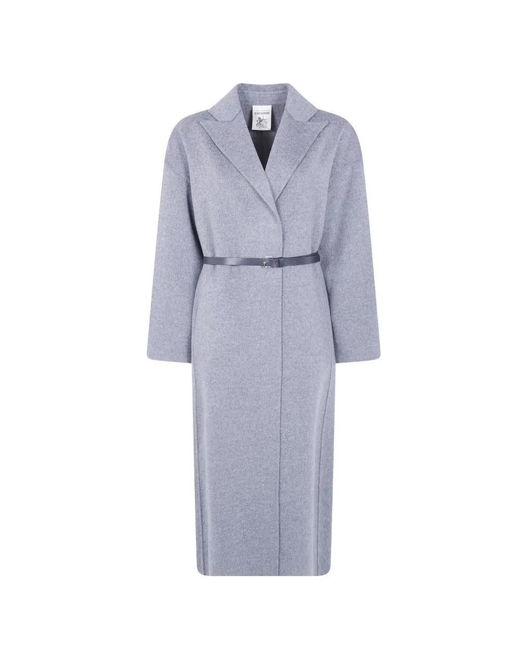 Semicouture Blue Manteau À Taille Ceinturée