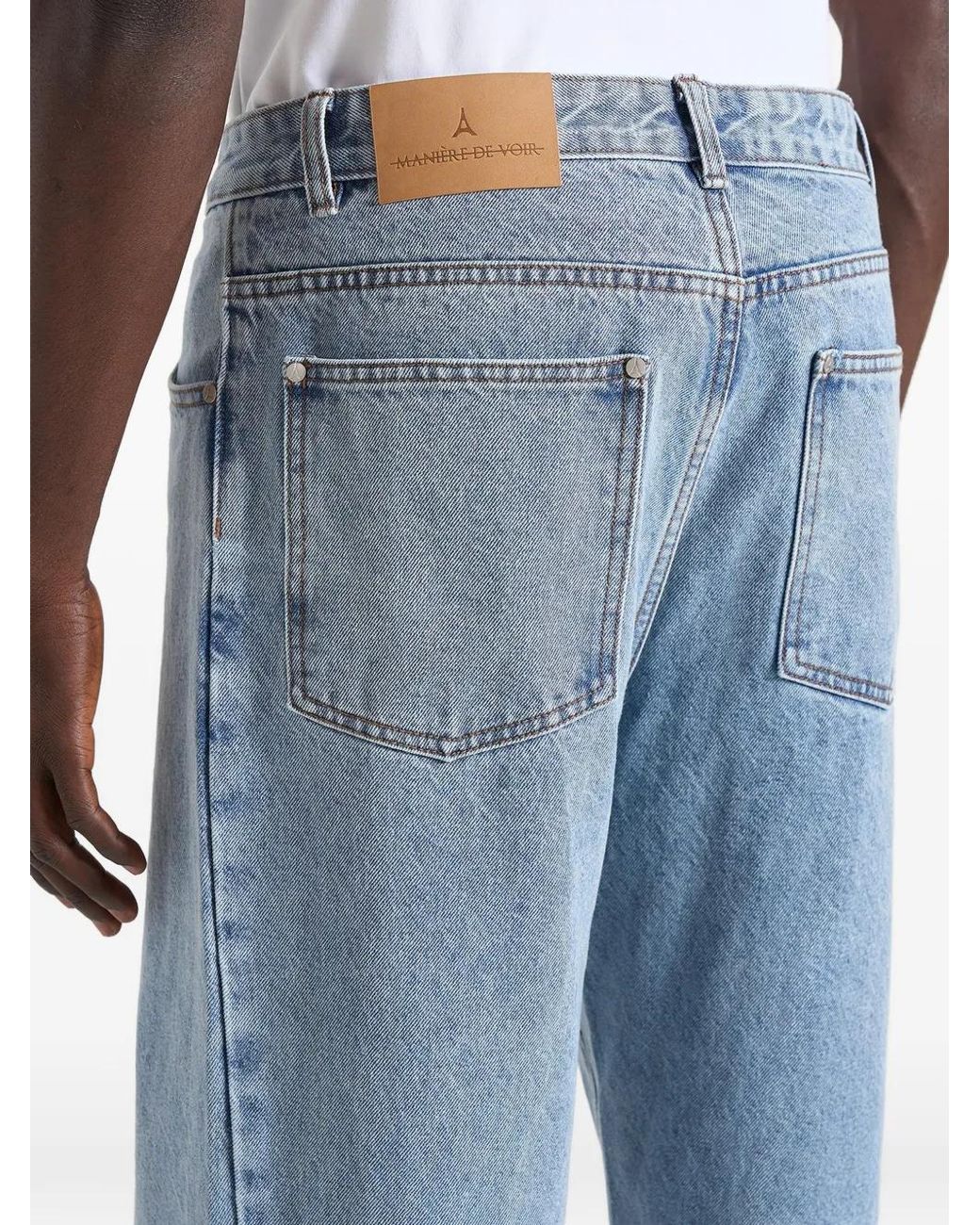 Manière De Voir Blue Dn002 Relaxed Fit Jeans for men