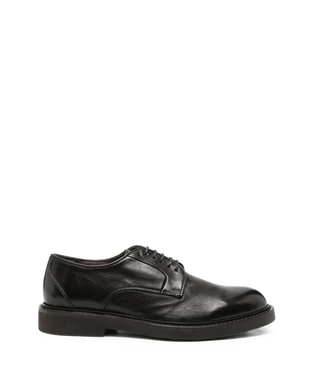 STURLINI FIRENZE Black Lace-Up Leather Derby Shoes for men