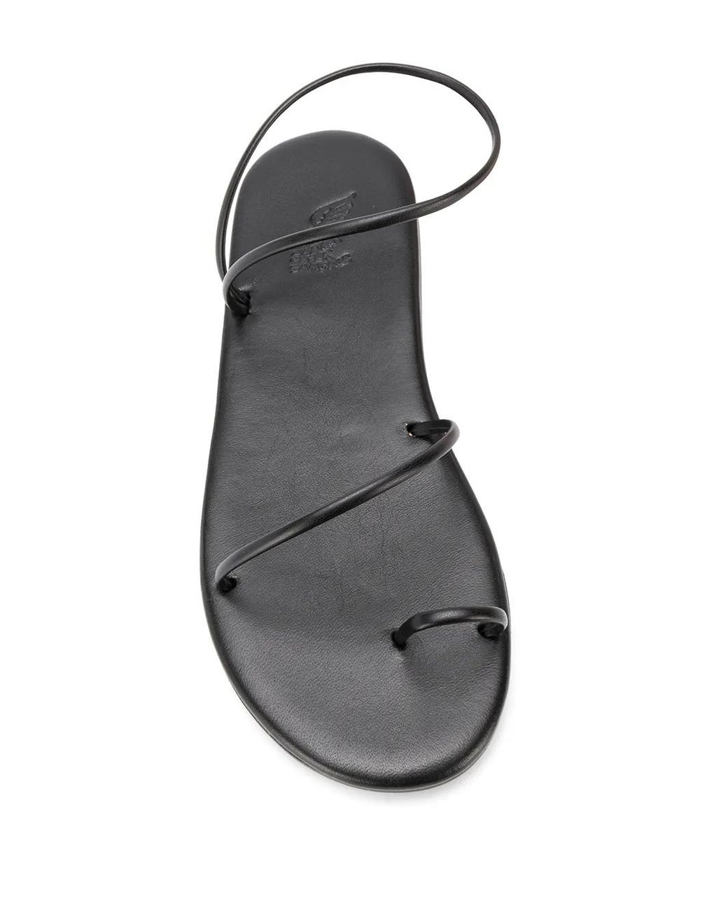 Ancient Greek Sandals Black Kansiz Flat Sandals