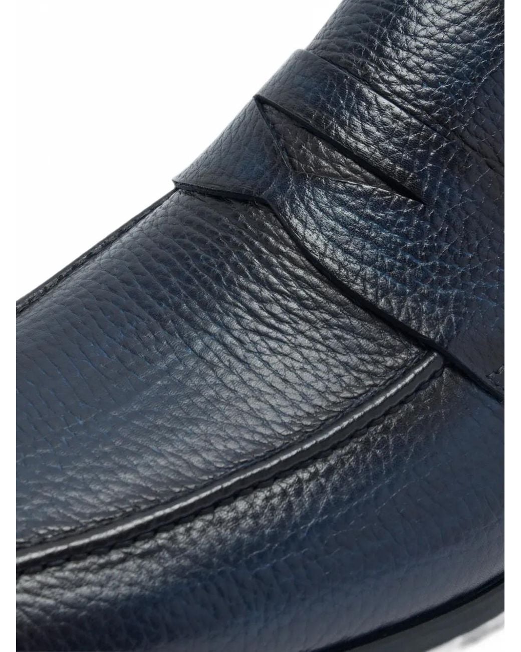 Magnanni Shoes Blue Mocassins Aston En Cuir Grainé for men