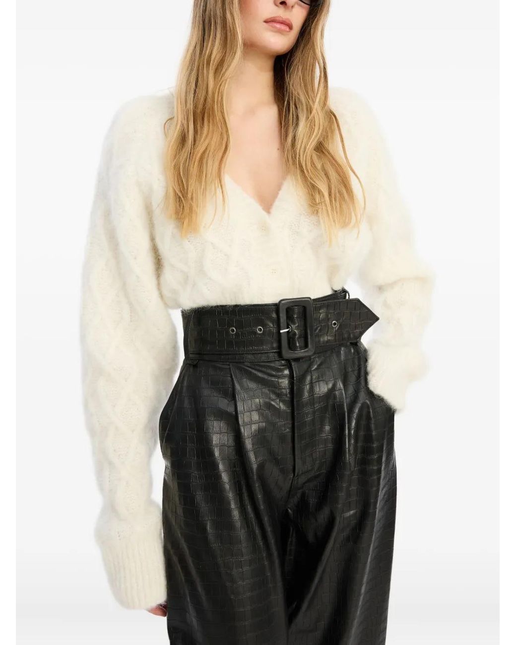 ROTATE BIRGER CHRISTENSEN White Cardigan Mit V-Ausschnitt