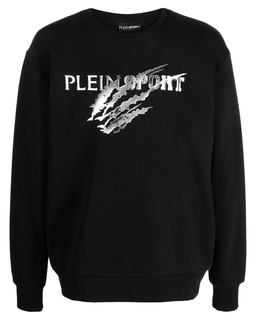 Philipp Plein Black Ls Scratch Logo-Print Sweatshirt for men