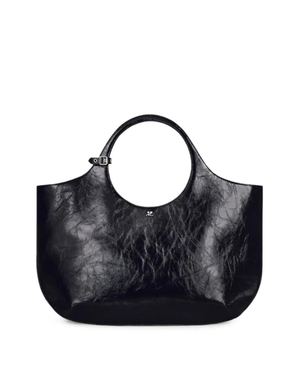 Courreges Blue Maxi Holy Naplack Leather Bag