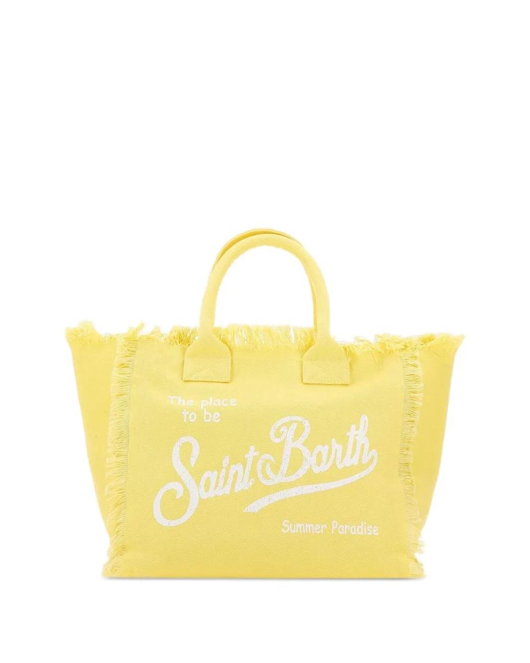Mc2 Saint Barth Yellow Logo-Print Tote Bag