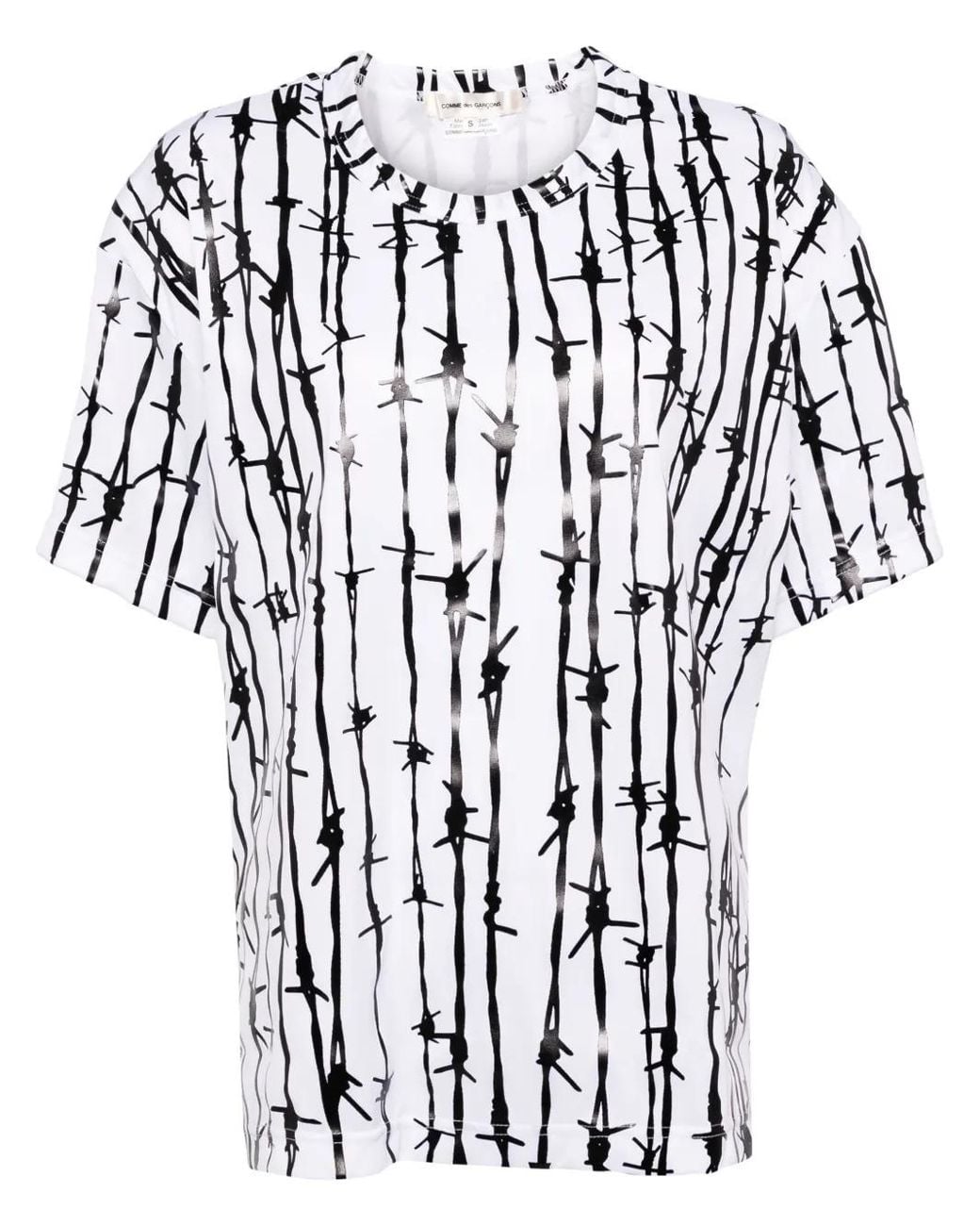 Comme des Garçons White Graphic-Printed T-Shirt