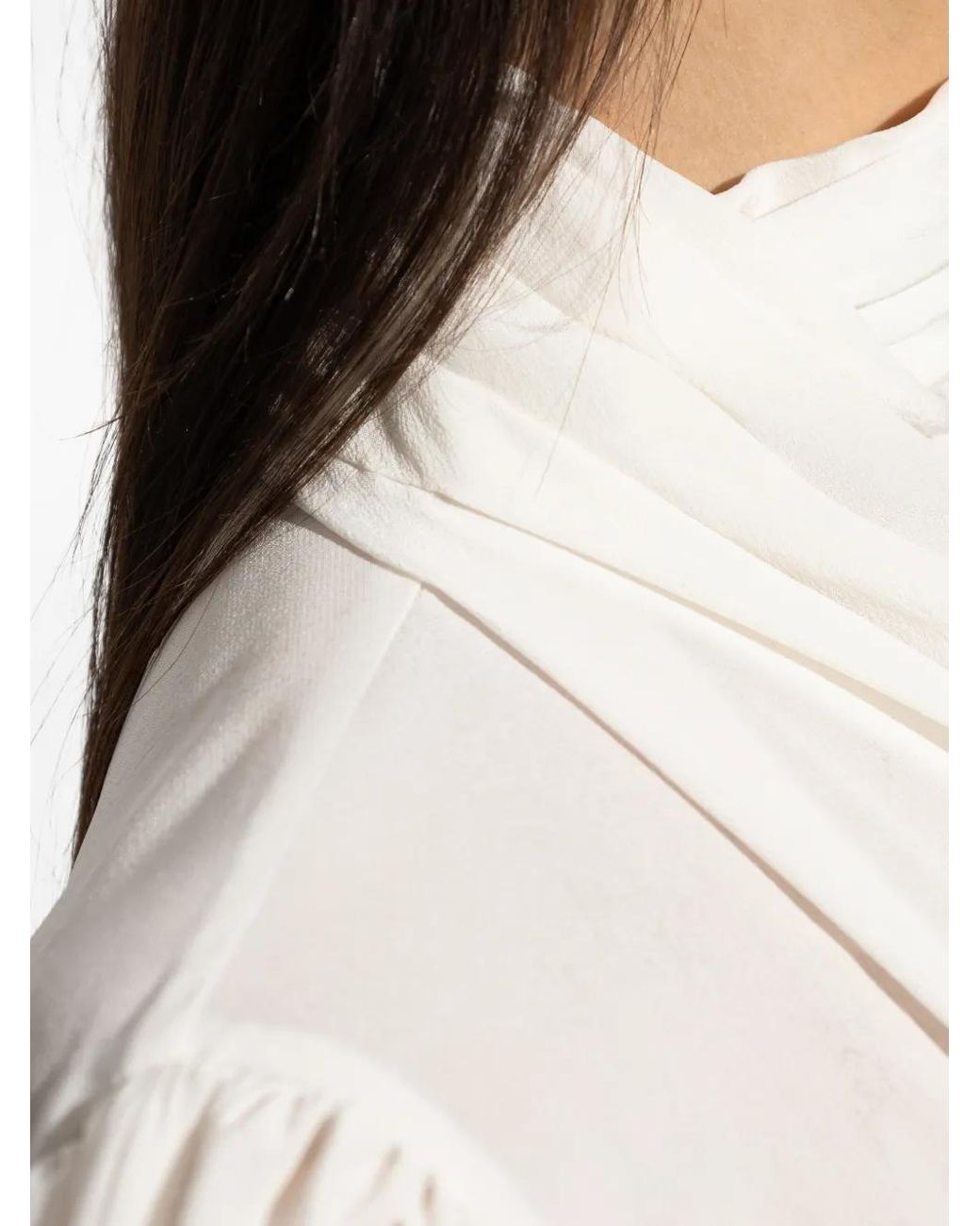 Alessandra Rich White Puff Sleeve Blouse