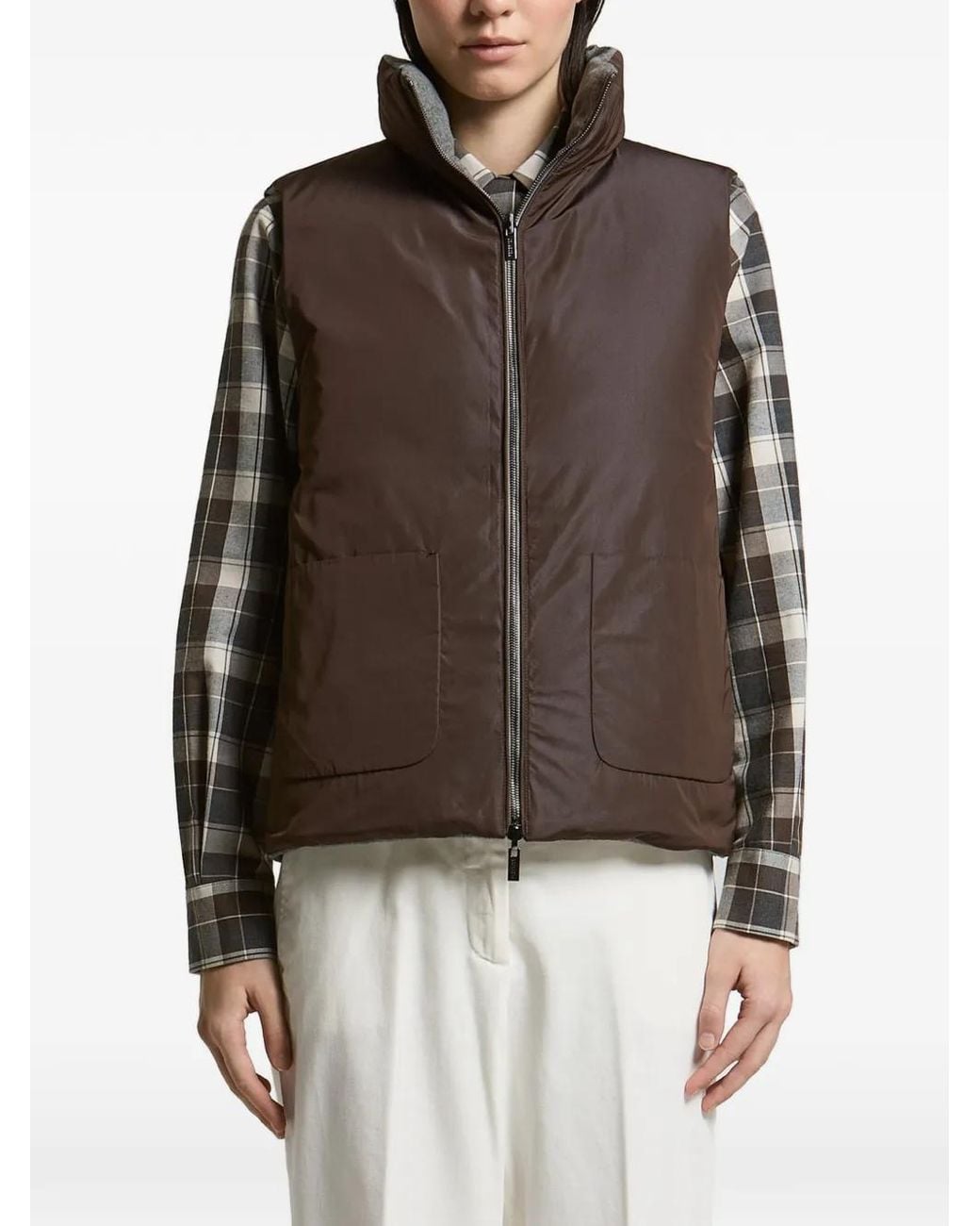 Peserico Gray Reversible Padded Gilet