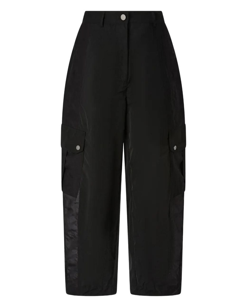 Pinko Black Workwear Trousers With Sheer Inserts