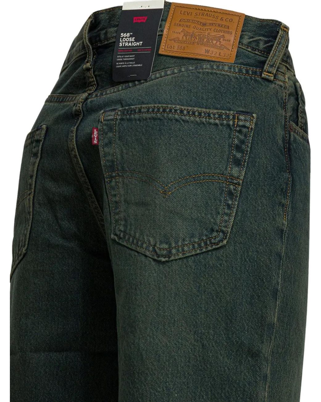 Levi's Green 568 Loose Straight Jeans for men