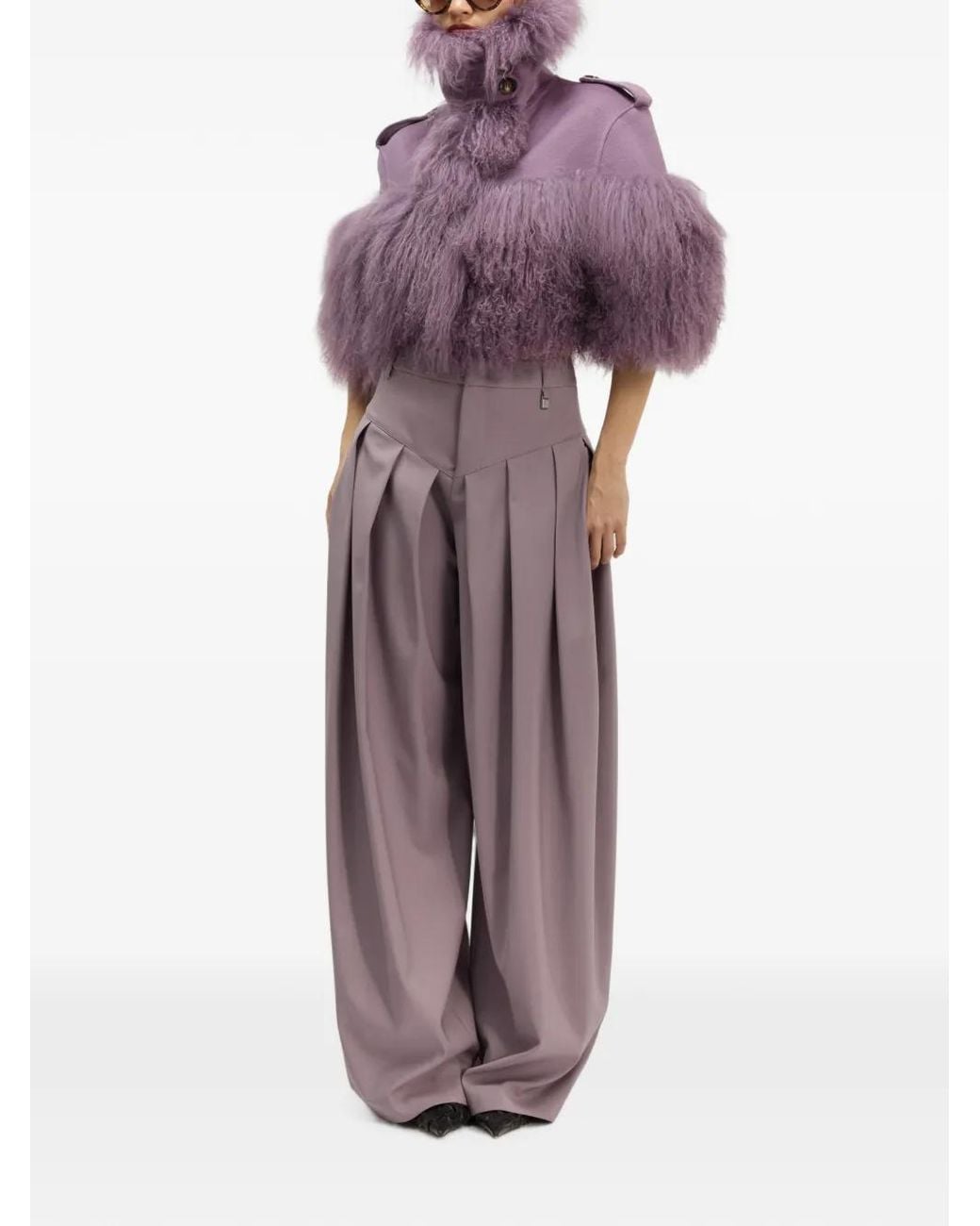 GIUSEPPE DI MORABITO Purple High-Waist Trousers