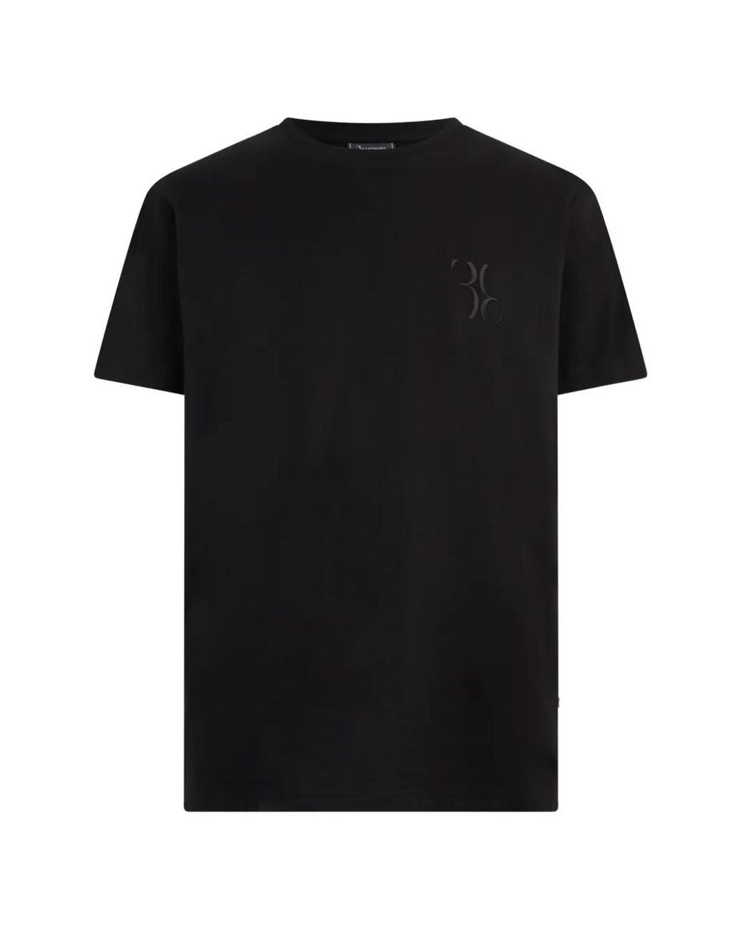 Billionaire Black Baroque Logo-Embroidery T-Shirt for men