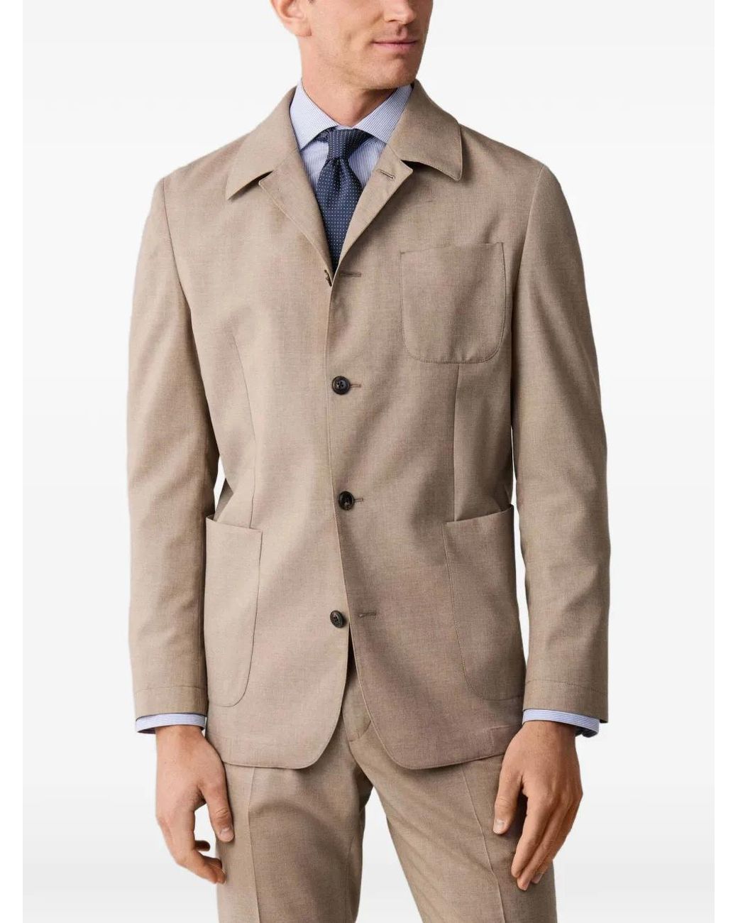 Hackett Natural Blazer En Laine À Simple Boutonnage for men
