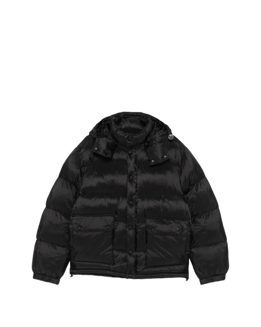 Officine Generale Black Quilted Hooded Down Jacket for men