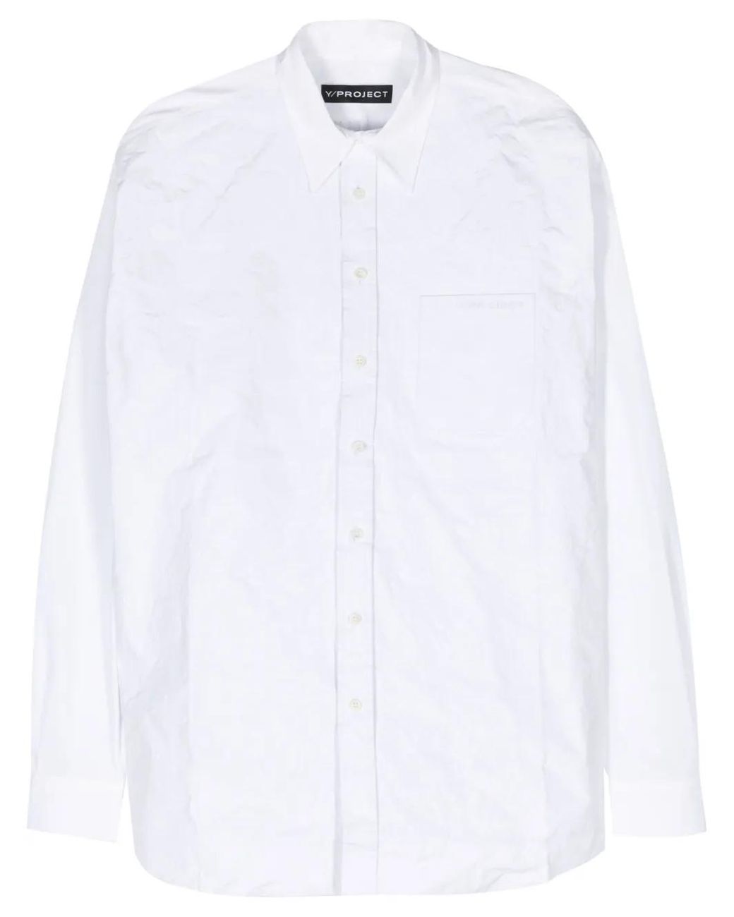 Y. Project White Scrunched Cotton Shirt