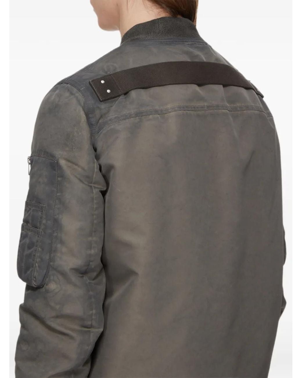 Rick Owens Gray Classic Flight Bomber Jacket With Structured Design for men
