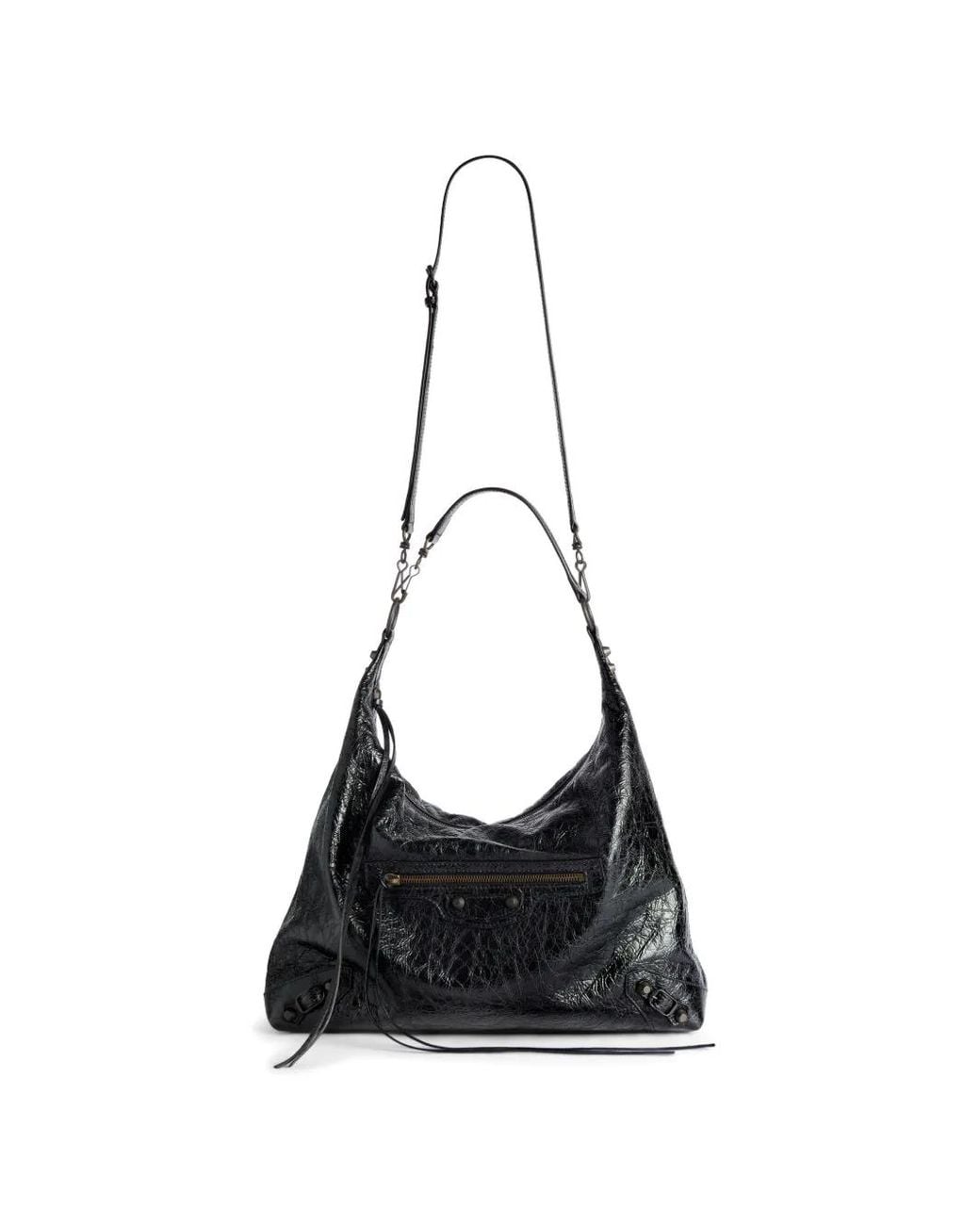 Balenciaga Black Medium Le City Studded Shoulder Bag