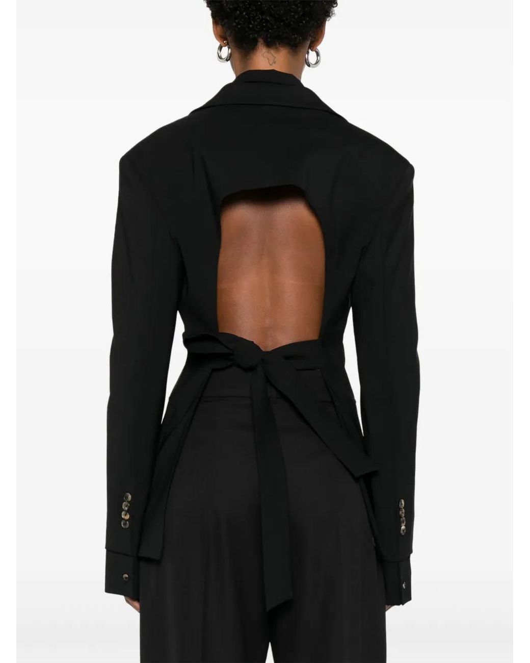 A.W.A.K.E. MODE Black Single-Breasted Blazer