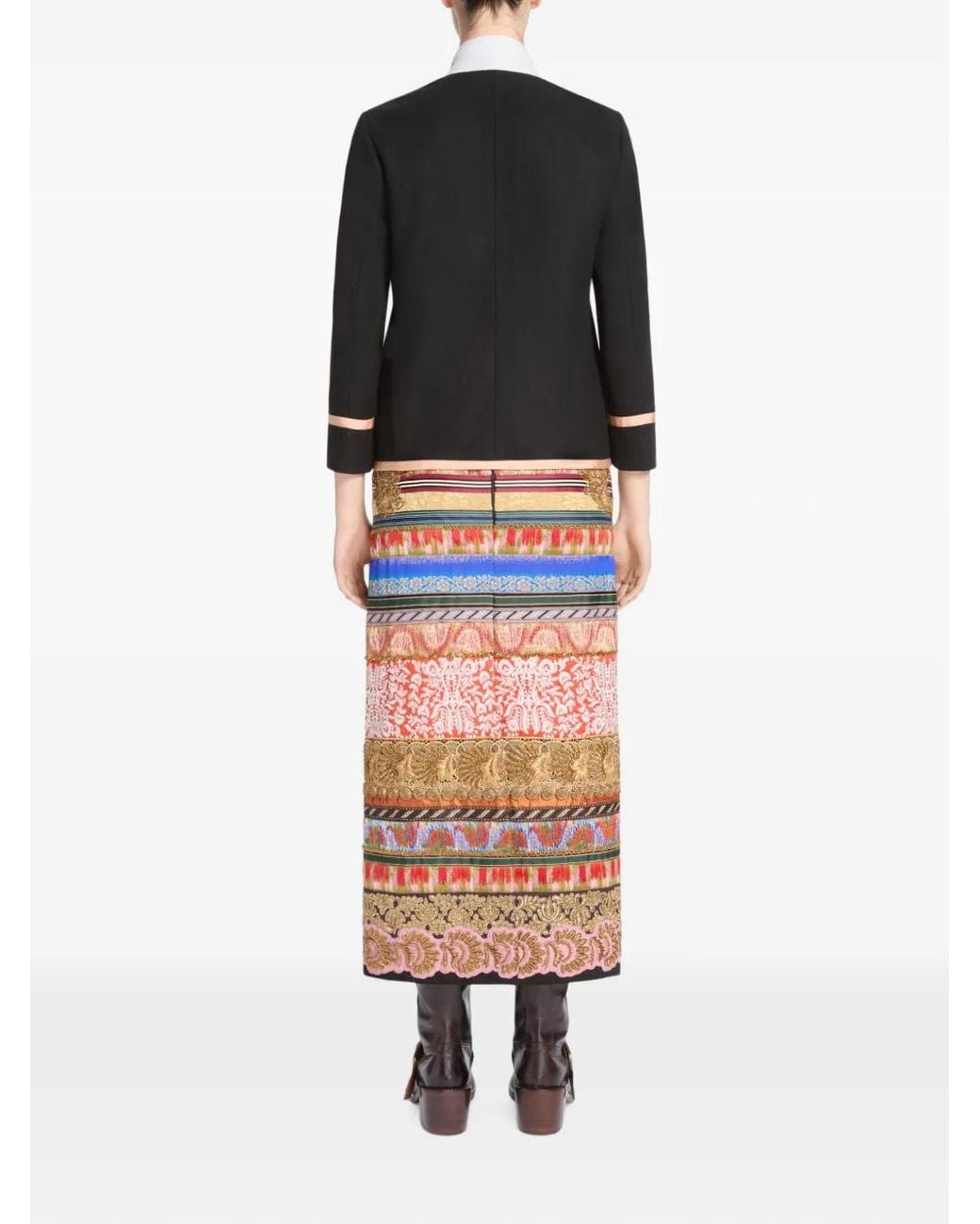 Dries Van Noten Black Embroidered Wool Blazer