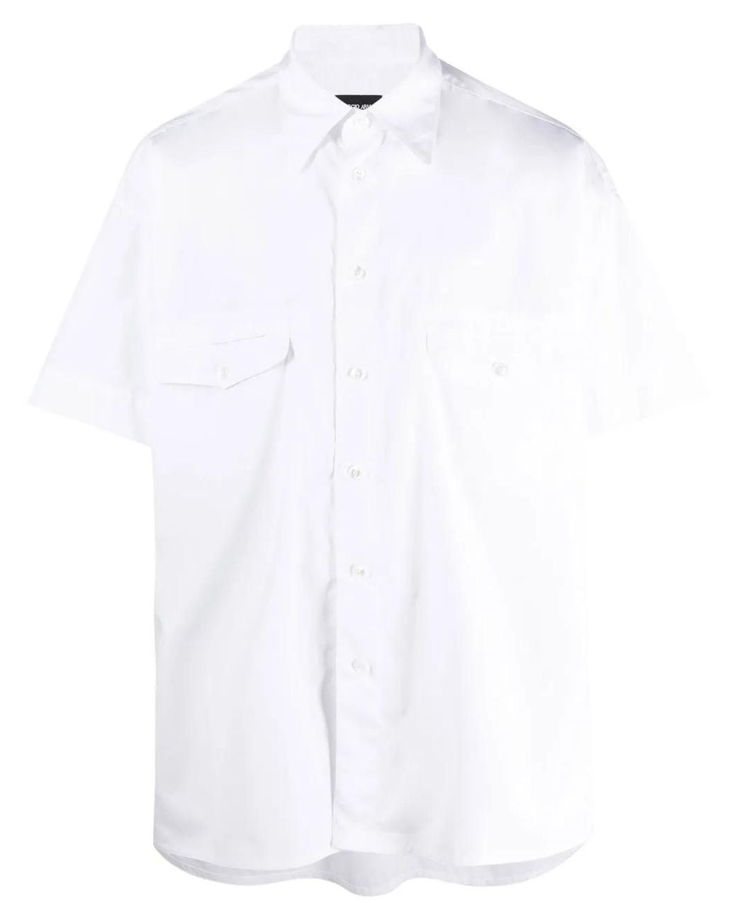 Giorgio Armani White Short-Sleeve Button-Up Shirt for men