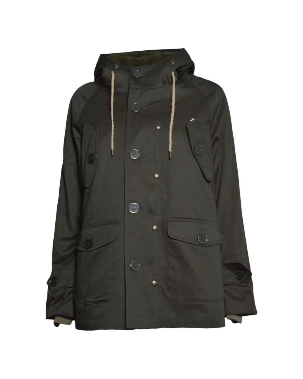 Equipe 70 Black Parka À Capuche Et À Manches Raglan