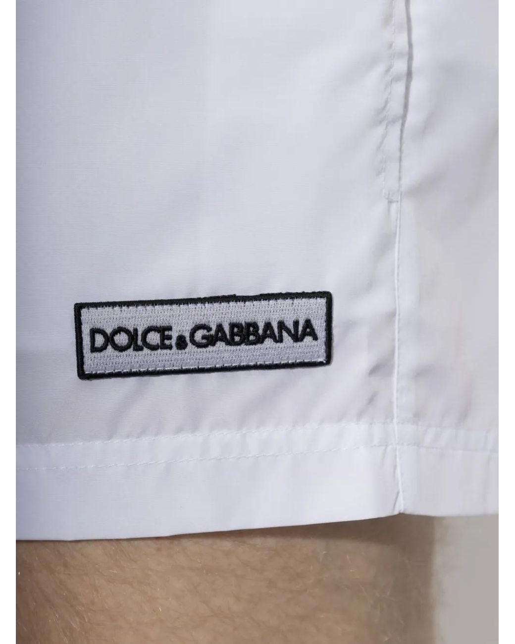 Dolce & Gabbana Blue Short De Bain À Lien De Resserrage Et Patch Logo for men