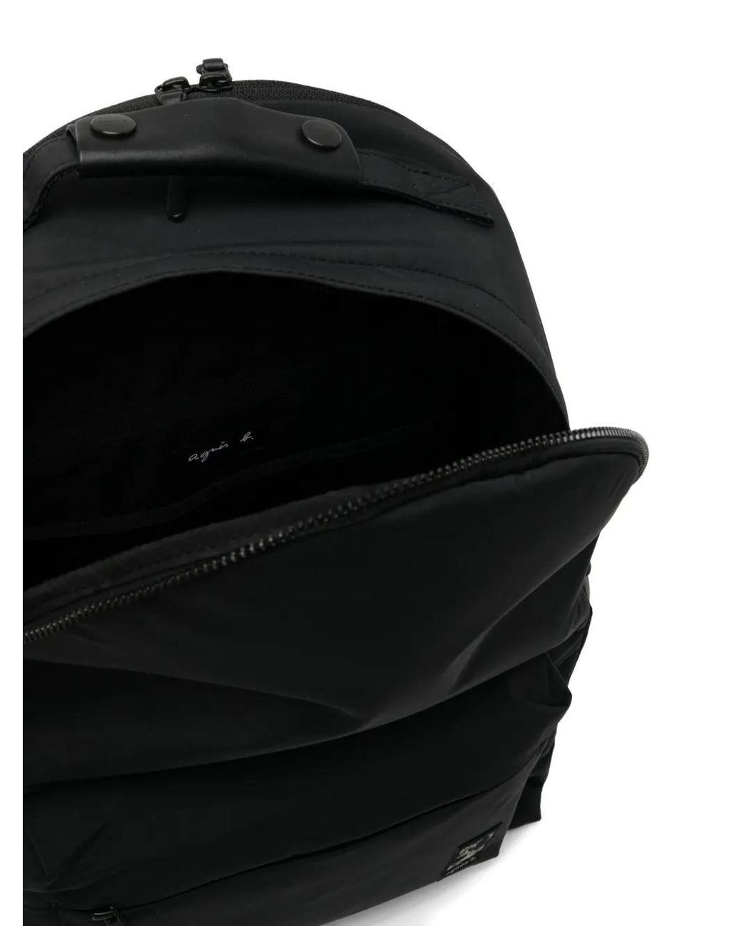 Agnes B. Black Logo-Patched Zip Backpack for men
