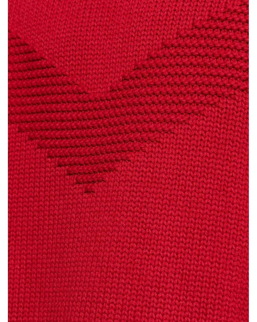 DSquared² Red Roll-Neck Chevron-Knit Sweater for men