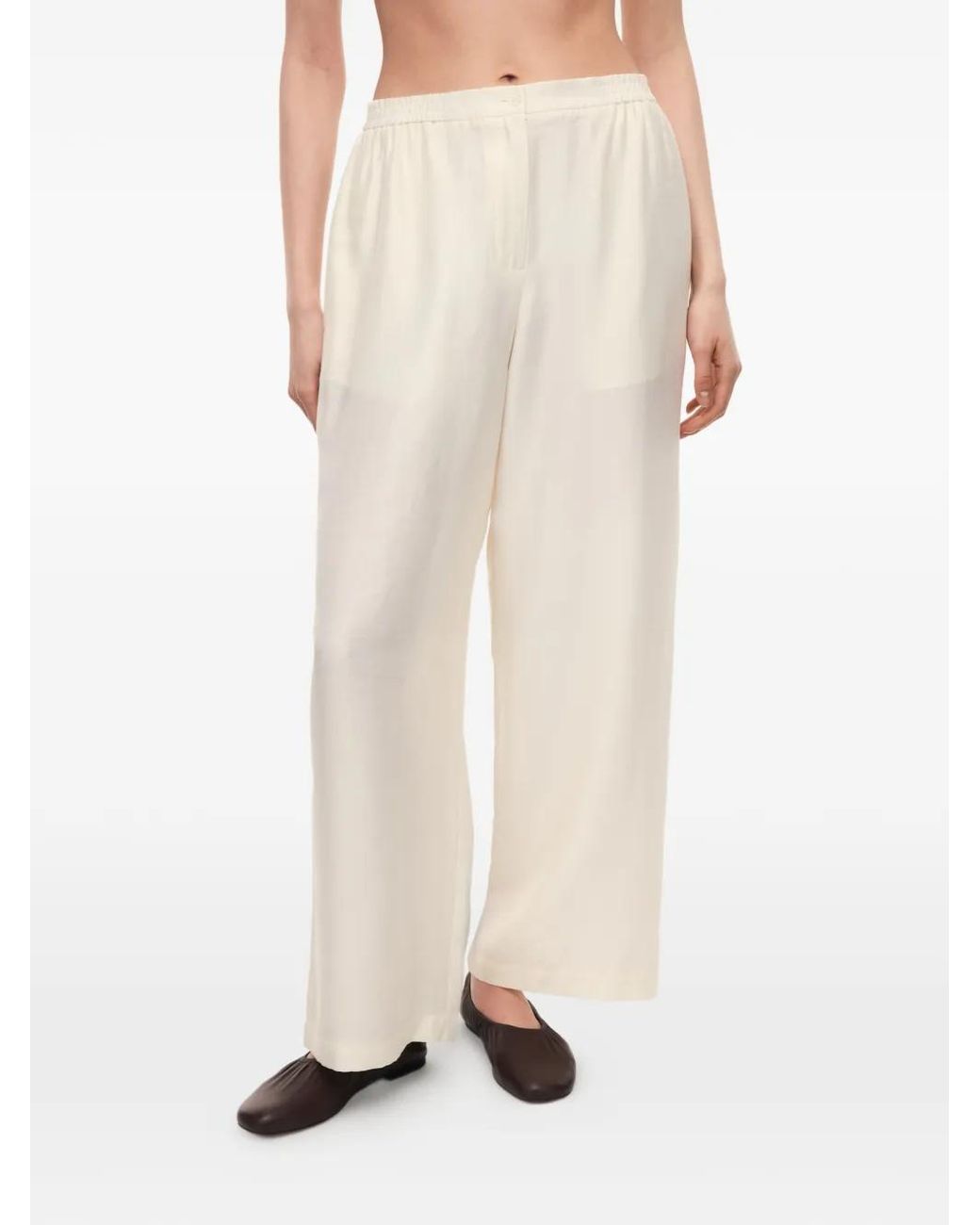 12 STOREEZ White Kasumi Wide-Leg Trousers