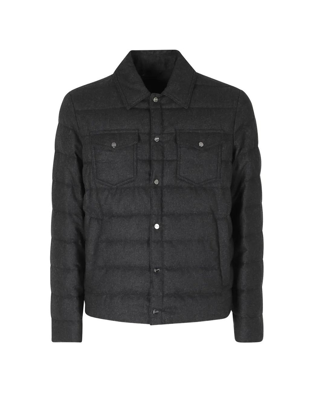 Herno Black La Camicia Quilted Button-Down Jacket for men