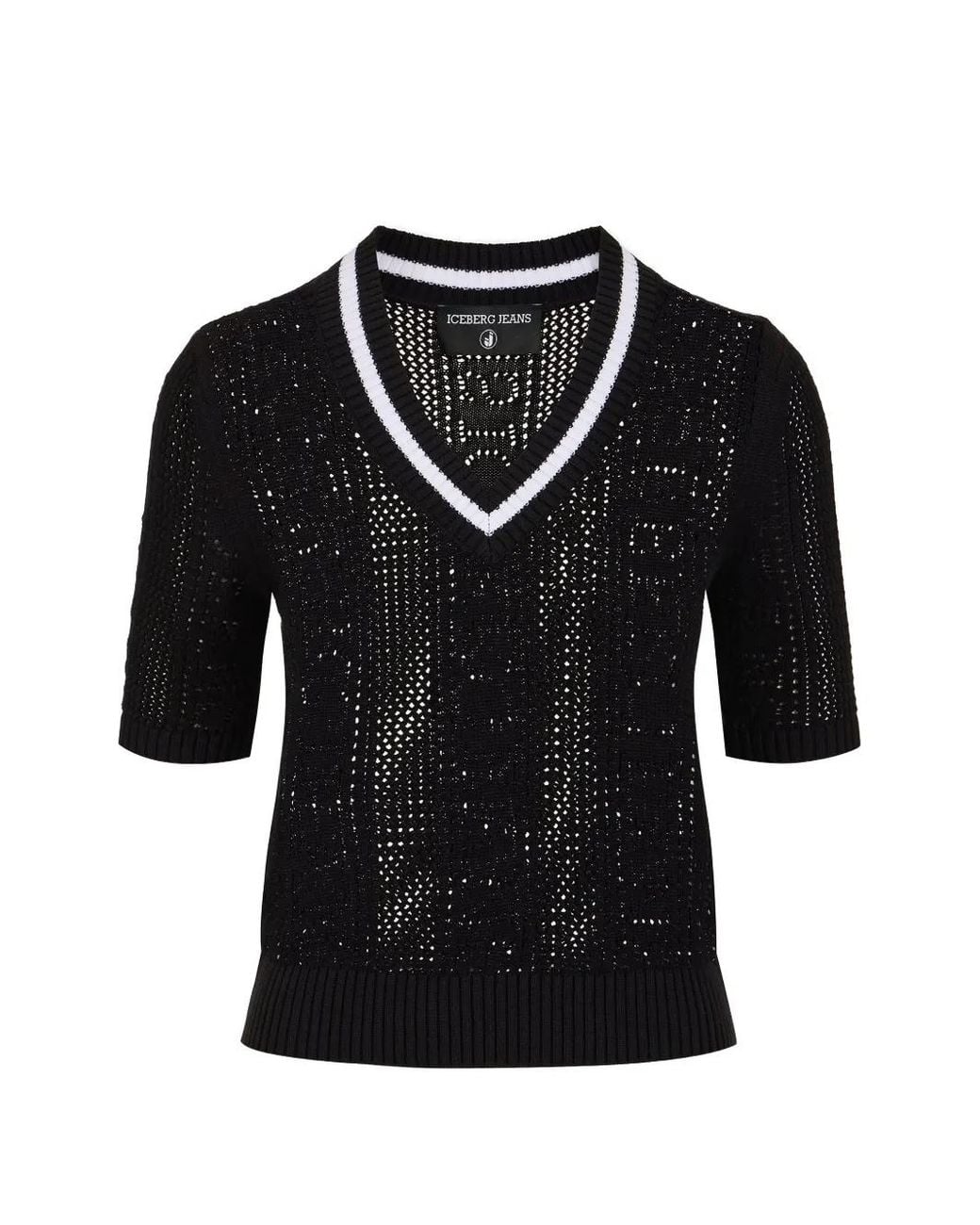 Iceberg Black Pullover Mit V-Ausschnitt